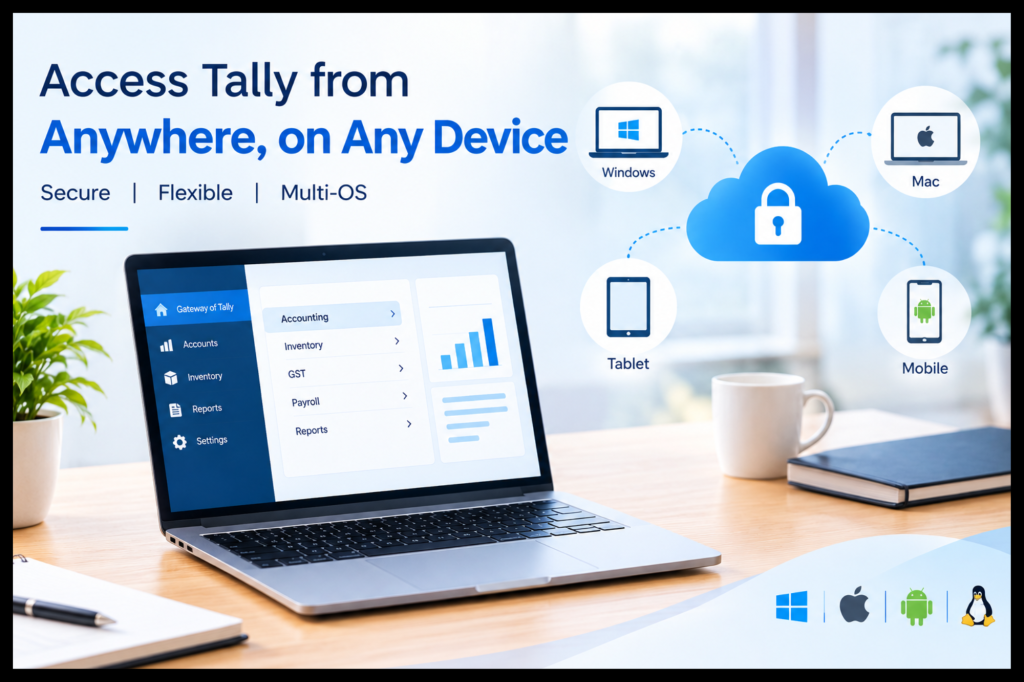 VirtualTally login providing remote Tally access across devices